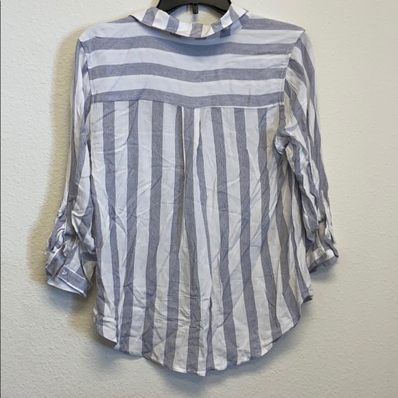 NWT White & Blue Stripe Button Up - Picture 3 of 3